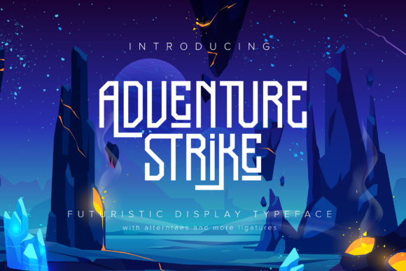 Adventure Strike: Futuristic Display Typeface for Web Design